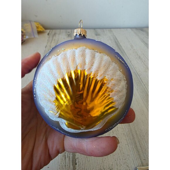 Angel fish glass ornament fish glitter tropical Hawaiian‎ shell Xmas tree - Picture 4 of 9